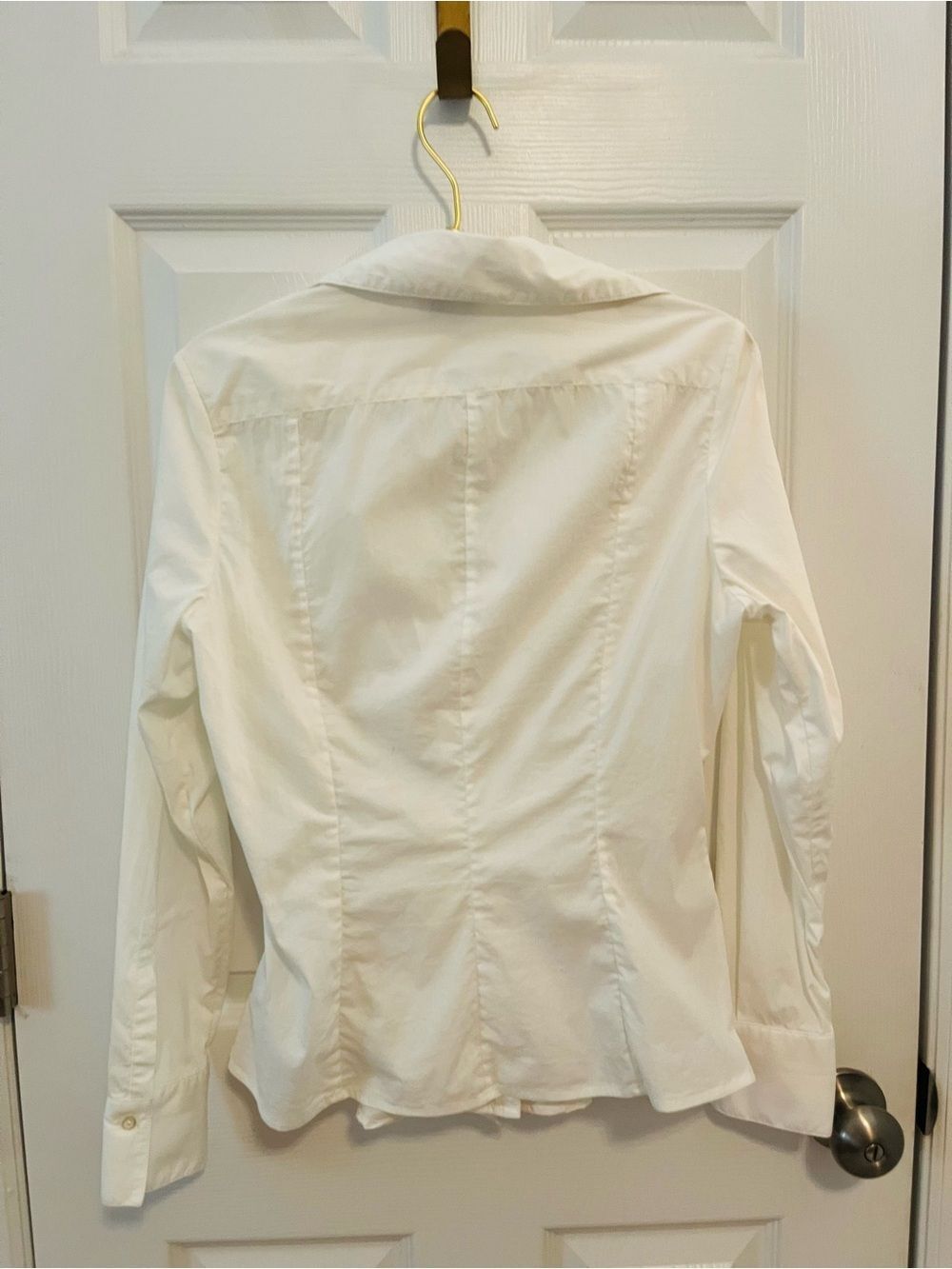 J. Peterman White Tie-Front Button-Up Blouse | Size 6 - Picture 8 of 9